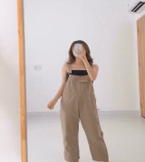 bỏ sỉ set áo ống kèm yếm kaki cực chất