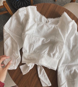 bán buôn áo lace croptop phối xô ren