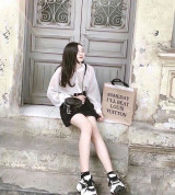 bán sỉ set áo cổ trụ nút bọc trắng tiểu thơ