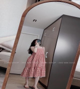 bỏ buôn đầm dây tầng caro cực sang chảnh