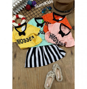 bỏ sỉ set chân váy sọc dễ thương