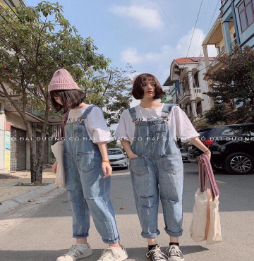 bán sỉ set yếm trắng pull rách cực