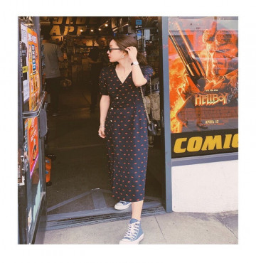 bán sỉ đầm maxi đen đắp chéo xẻ đùi huyền bí