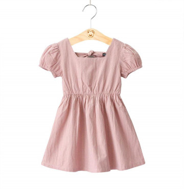 Bán sỉ đầm cotton bé gái nơ lưng