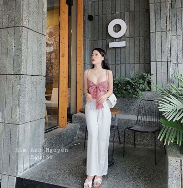 bán sỉ set áo nơ ngực sọc quần suông sexy