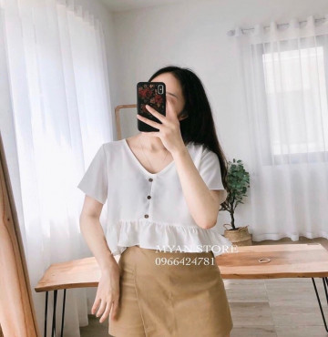 bỏ buôn áo bèo nút gỗ tiểu thơ