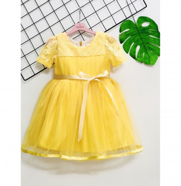 Bán buôn đầm ren phối lưới viền tùng