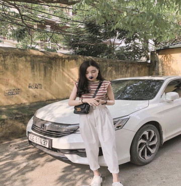 bỏ buôn set áo sọc quần baggy