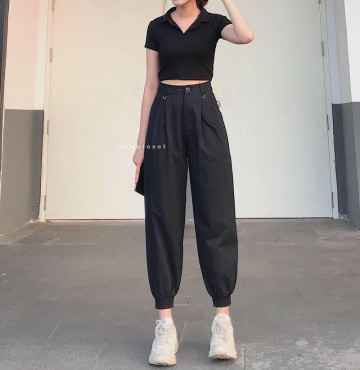 bỏ buôn áo polo croptop trơn