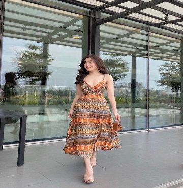 bán sỉ đầm thổ cẩm nơ lưng xẻ đùi