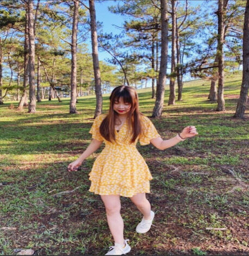 bỏ sỉ đầm jump hoa vàng voan hai lớp