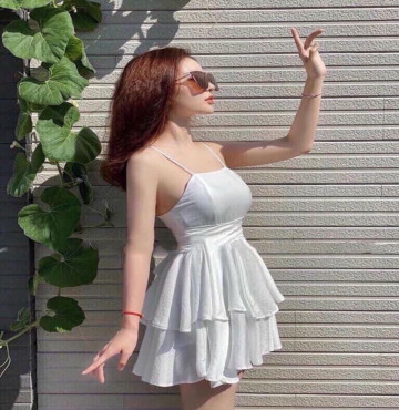 bán buôn đầm jump hai dây bèo tầng cực xinh