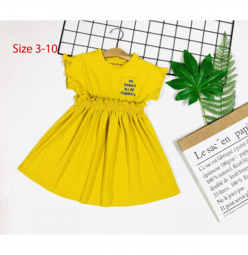 Bán buôn đầm thun tay liền chạy chỉ bèo eo