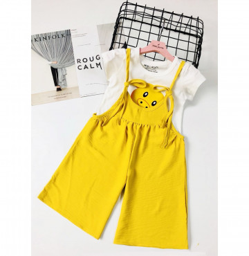 Bán buôn set Jumpsuit kèm áo thun in mặt heo