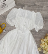 bỏ sỉ đầm suông nút bọc mẫu mới cực hot