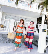 bán buôn set thổ cẩm turban đi biển