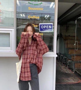 bán buôn áo sơ mi caro oversize form rộng