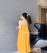 bỏ sỉ đầm maxi đan dây lưng cực chanh xả
