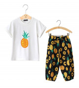 Bỏ buôn set áo cotton in dứa+ quần thô cotton