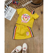 Bán sỉ set chân váy báo hồng