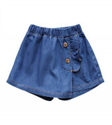 Bán sỉ quần váy jean phối bèo đính nút