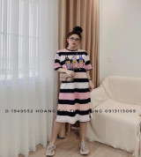 bán buôn đầm thun sọc con thỏ trẻ trung