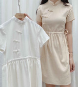 bán buôn đầm rút eo cột nơ