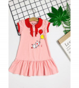 Bán buôn đầm thun trụ bo sọc in cô gái.