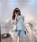 bán sỉ set áo tay phồng quần short lửng siêu xịn mịn