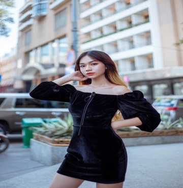 bán buôn áo nhung hở vai siêu quyến rũ