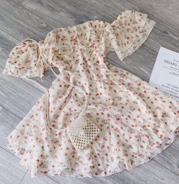 bán buôn đầm hoa trễ vai