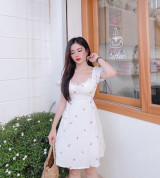 bán sỉ váy thêu hoa đan dây eo