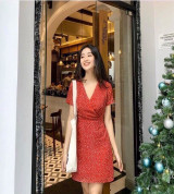 bỏ sỉ đầm hoa cổ v