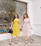 bán buôn đầm hoa cổ chữ u