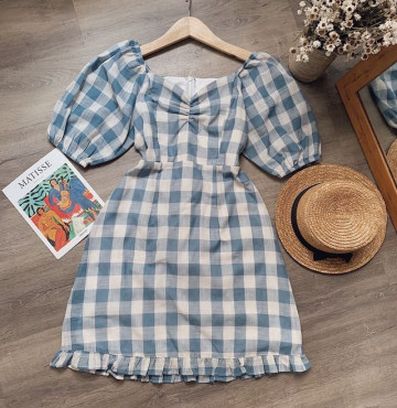 bán sỉ đầm caro vintage