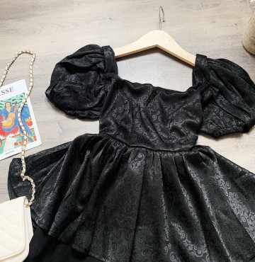 bán buôn set gấm đen cổ chữ u