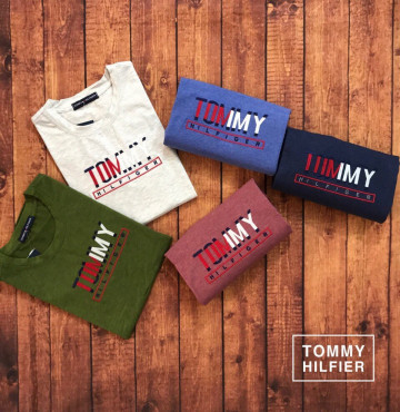 Bỏ sỉ áo thun cổ tròn TOMMY thêu