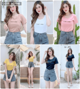 bán sỉ áo thun thái thêu chữ I don’t know thun thái form ôm