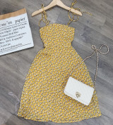 bán buôn đầm hoa xòe hai dây