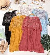 bán buôn đầm suông thêu họa tiết