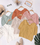 bán buôn áo nút bọc cổ sen