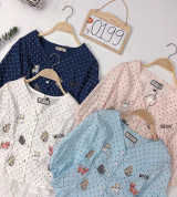 bán sỉ áo peplum nút ngọc thêu hình cute