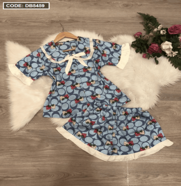 bỏ sỉ đồ bộ nữ áo bèo tiểu thư quần đùi vải satin