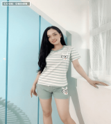 bán sỉ đồ bộ nữ áo thun sọc quần đùi