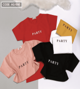 bán sỉ áo thun nữ in chữ Party form ôm