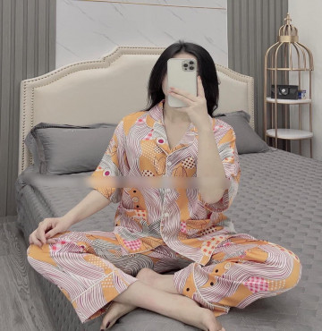 bán buôn đồ bộ nữ tay ngắn cánh dơi quần dài vải satin