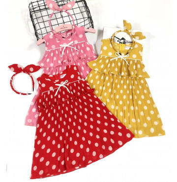 Bỏ sỉ đầm 2 tầng voan Hàn bi dập ly