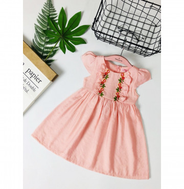 Bán buôn đầm bèo ngực thêu hoa