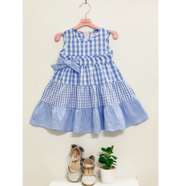 Bỏ sỉ đầm tầng xoè carô