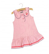 Bán buôn đầm tơ sọc cổ viền bèo